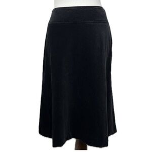 MERONA 100% Cotton Black Velvet A-Line Skirt Sz 6 Classic Timeless Preppy Staple